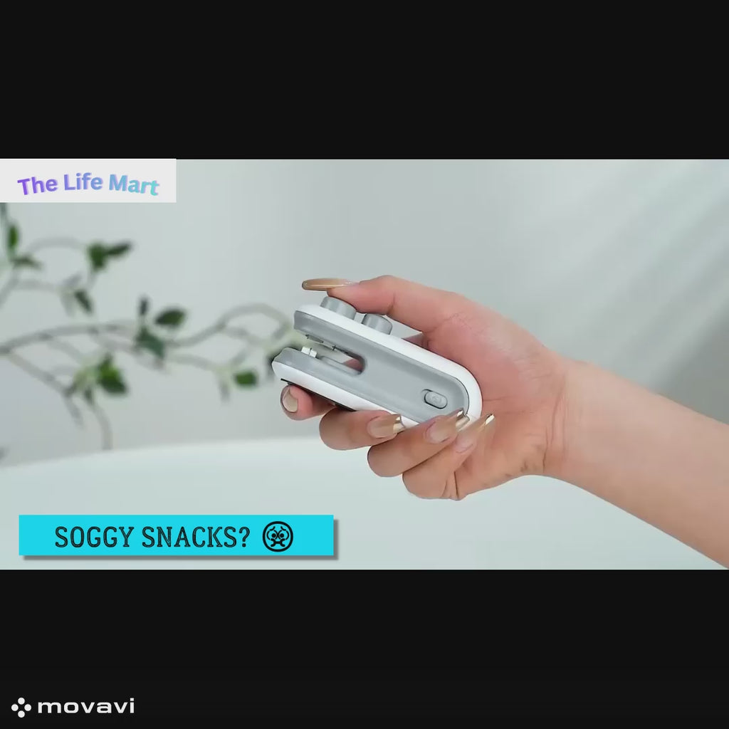 Portable Mini Sealing Machine 2 in 1 USB Rechargeable Magnetic Bag Sealer Heat Seal with Cutter